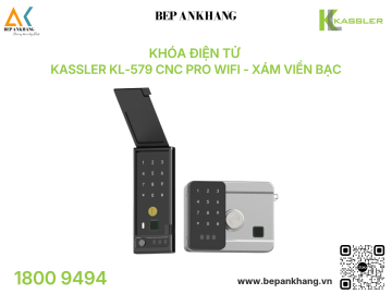 Khóa điện tử Kassler KL-579 CNC Pro Wifi - Xám Viền Bạc